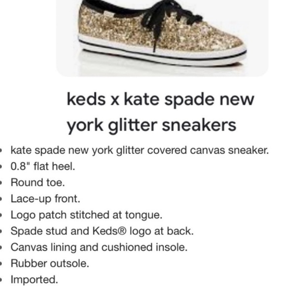 KEDS x Kate SpadeNew York Glitter Sneakers Size 5 - Picture 11 of 11